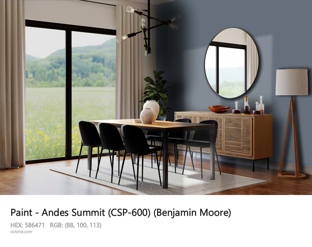 Benjamin Moore Andes Summit (CSP-600) Paint dining room design