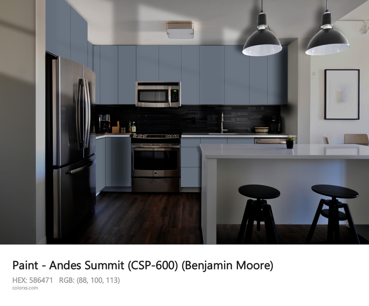 Benjamin Moore Andes Summit (CSP-600) Paint modular kitchen design