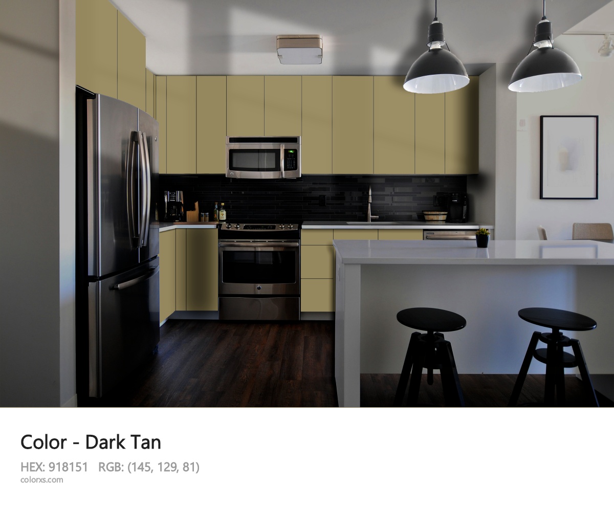 Dark Tan Color modular kitchen design