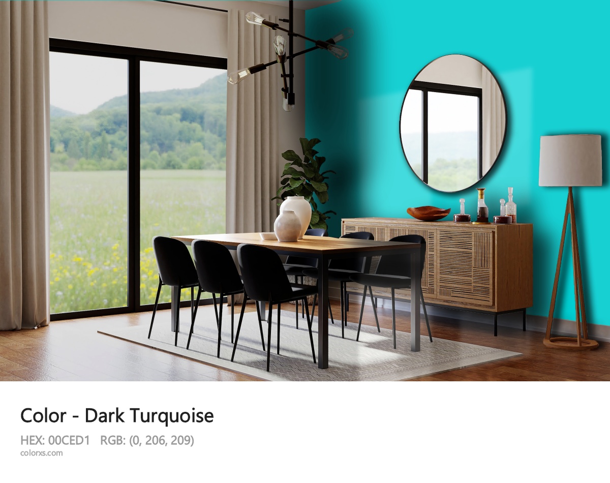 Dark Turquoise Color dining room design