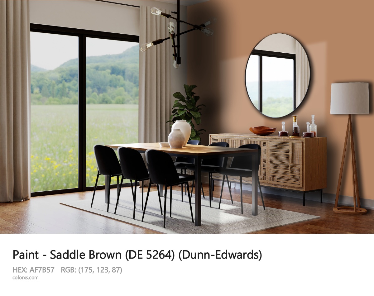 Dunn-Edwards Saddle Brown (DE 5264) Paint dining room design