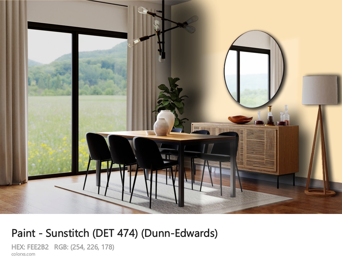 Dunn-Edwards Sunstitch (DET 474) Paint dining room design