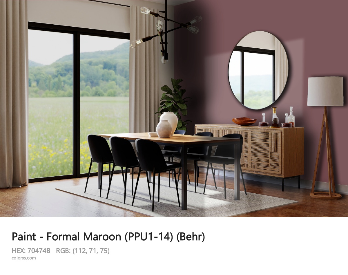 Behr Formal Maroon (PPU1-14) Paint dining room design