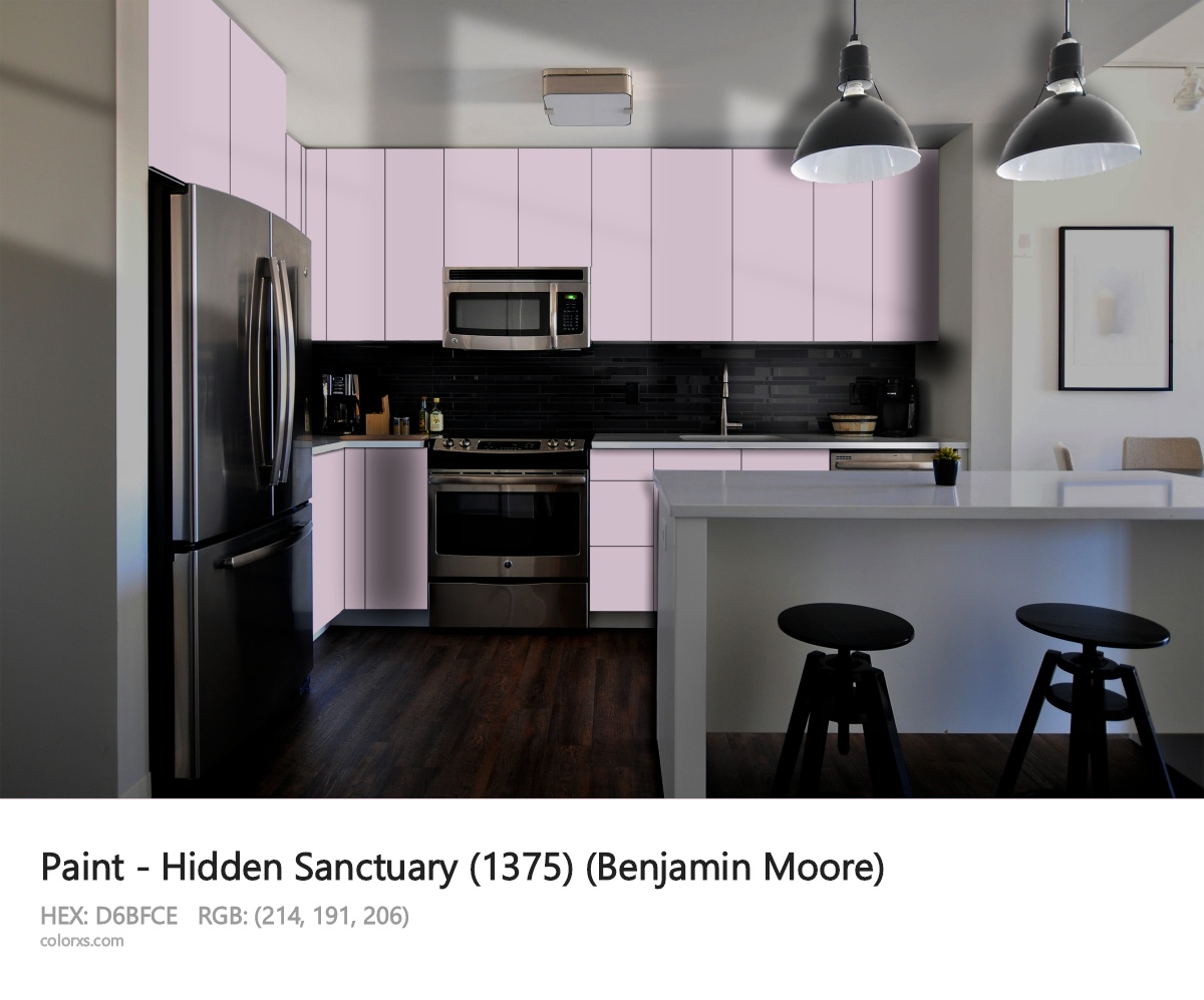 Benjamin Moore Hidden Sanctuary (1375) Paint modular kitchen design