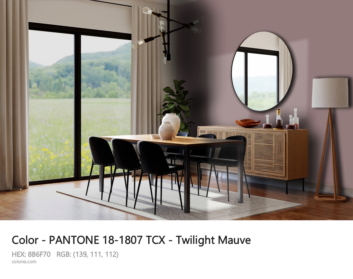 PANTONE 18-1807 TCX - Twilight Mauve CMS dining room design