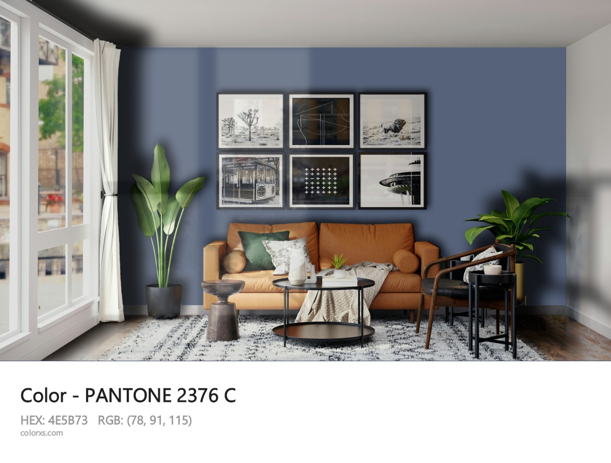 PANTONE 2376 C CMS modern minimalist living room interior