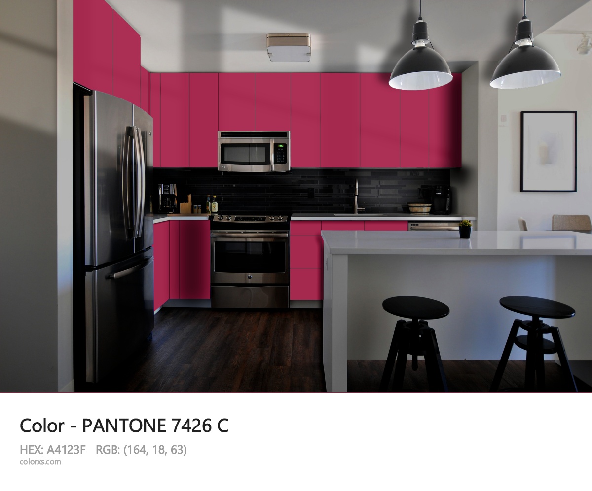 PANTONE 7426 C CMS modular kitchen design