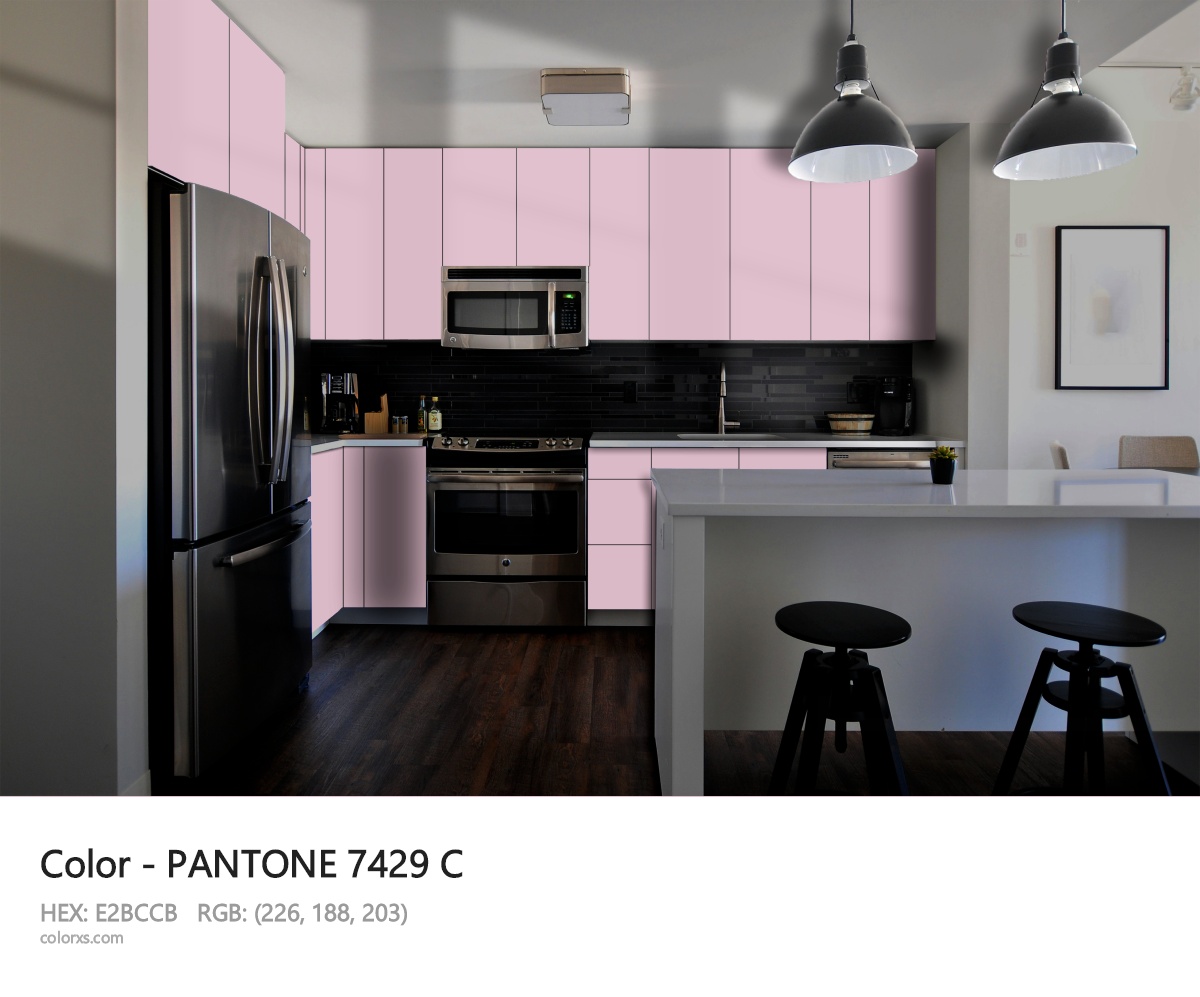 PANTONE 7429 C CMS modular kitchen design