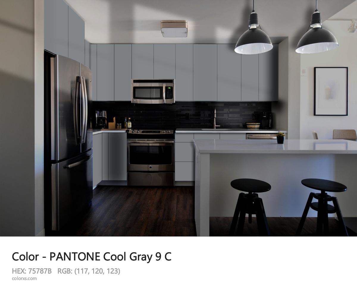 PANTONE Cool Gray 9 C CMS modular kitchen design