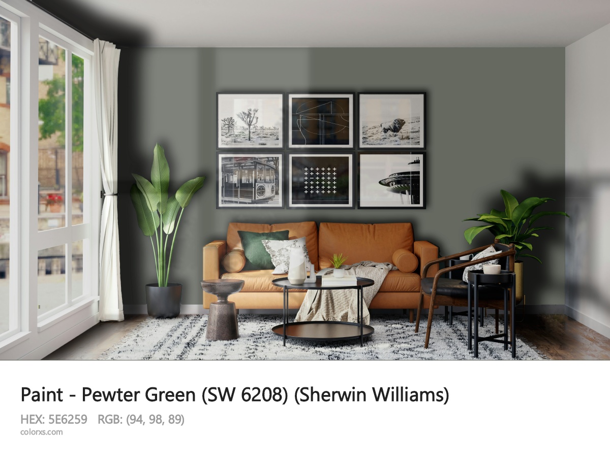 About Pewter Green (SW 6208) color - its meaning and example