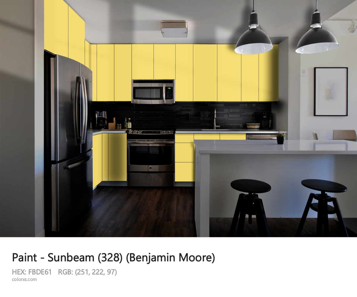 Benjamin Moore Sunbeam (328) Paint modular kitchen design