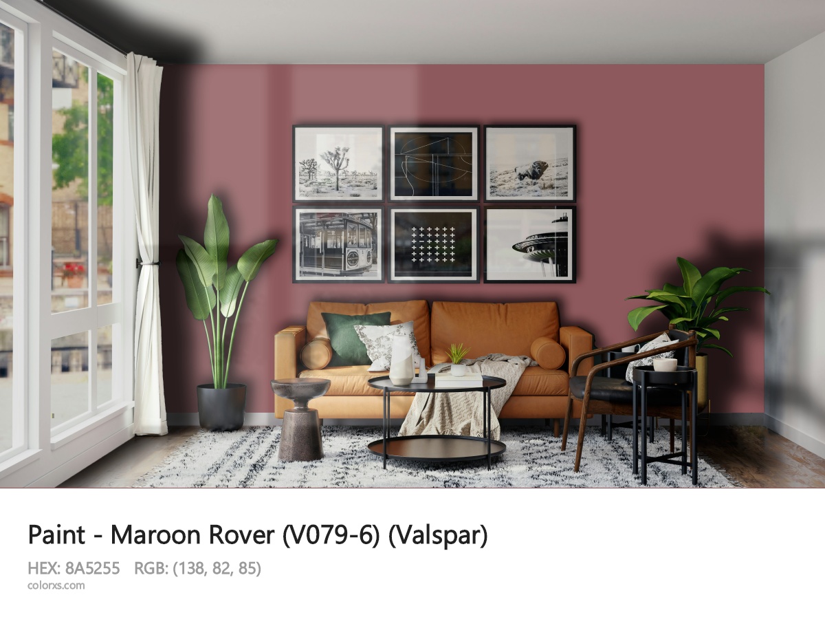 Valspar Maroon Rover (V079-6) Paint modern minimalist living room interior