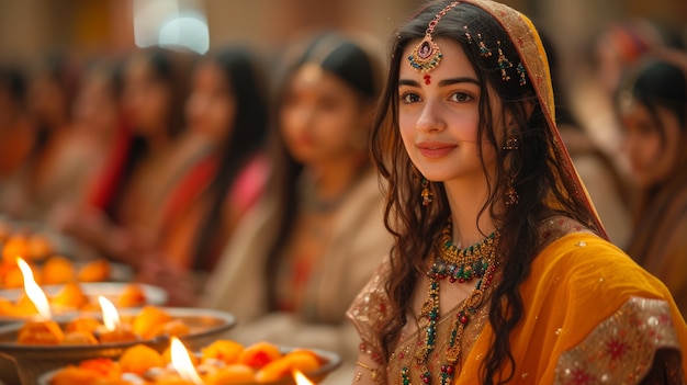 Foto grátis cores vivas do festival de celebração de navratri