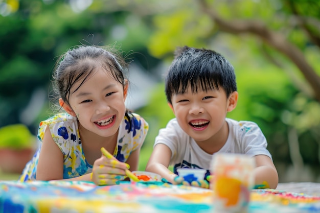 Foto grátis crianças pequenas com autismo brincando juntas