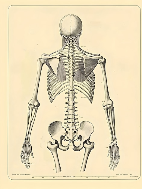 Foto grátis desenho de anatomia de estilo vintage