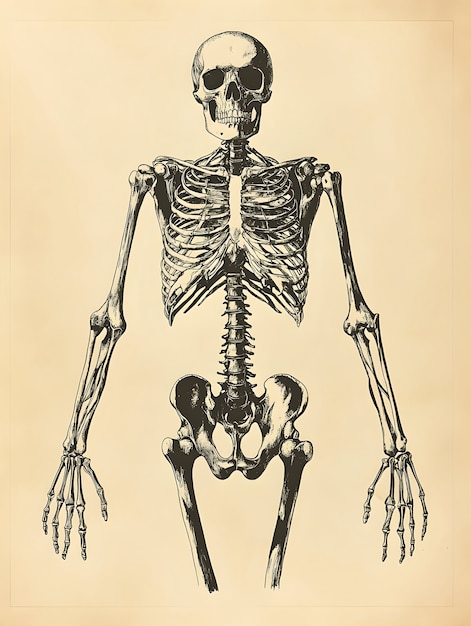 Foto grátis desenho de anatomia de estilo vintage