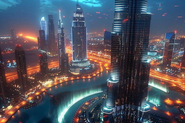 Foto grátis paisagem futurista de dubai