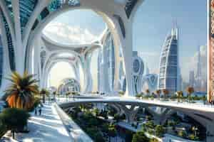 Foto grátis paisagem futurista de dubai