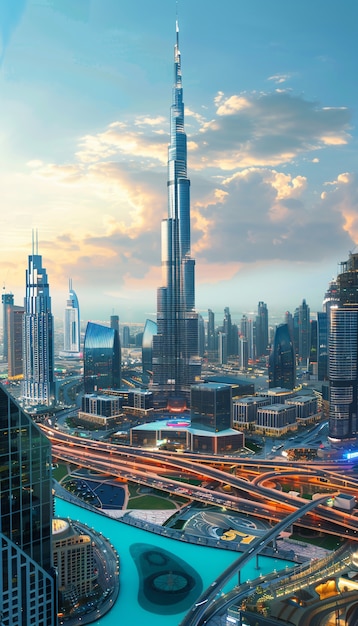 Foto grátis paisagem futurista de dubai