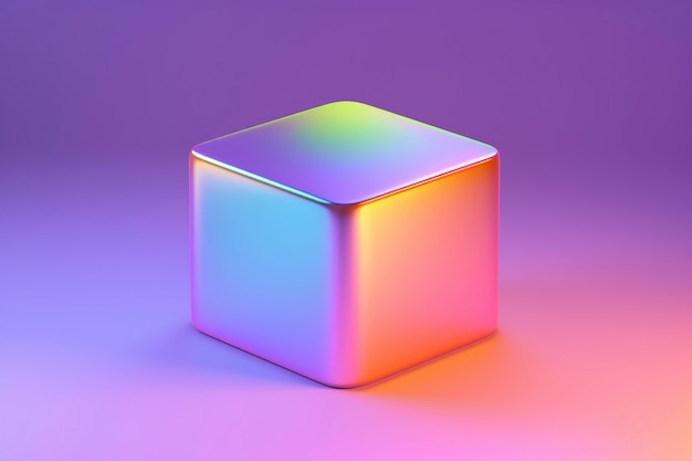 Foto grátis renderização 3d do cubo holográfico