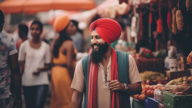 Foto grátis retrato de homem indiano no bazar