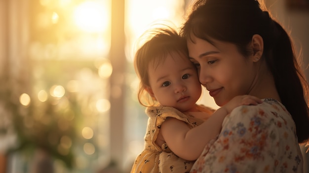 Foto grátis retrato de uma família não tradicional com mãe solteira