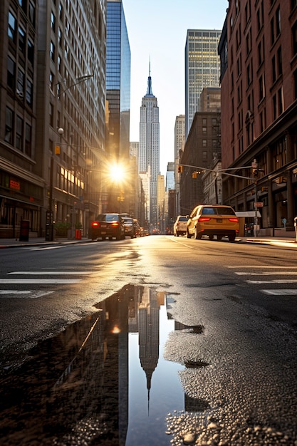 Foto grátis vista de nova york com empire state building