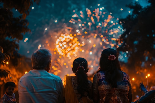 Foto grátis vista traseira de pessoas comemorando o ano novo tamil