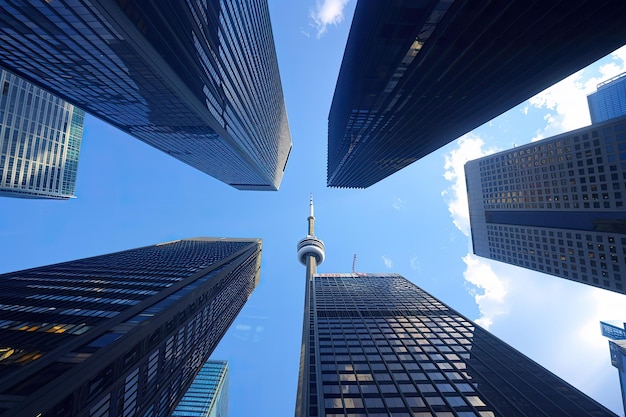 Foto arquitetura de edifícios de escritórios em toronto financial district