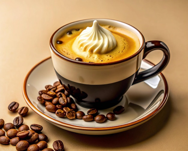 Foto delicioso latte caf au lait macchiato com creme