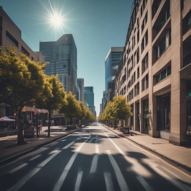 Foto estrada entre edifícios durante o dia k