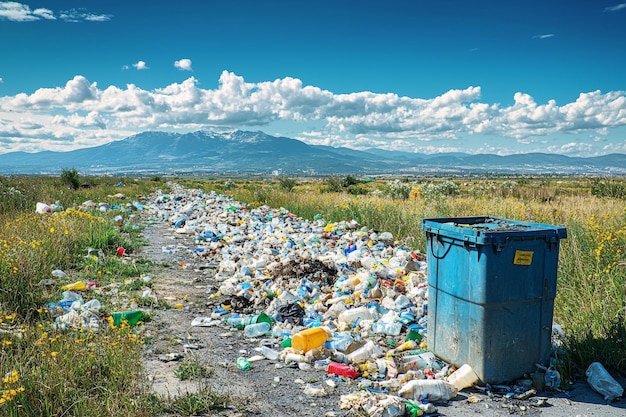 Foto ilustração de aterro de resíduos criada com ia gerativa