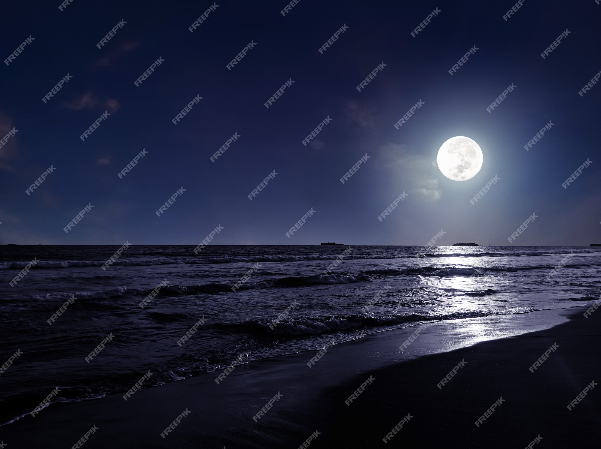 Moonlight Beach Background