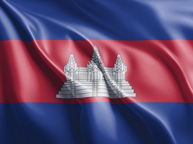 Premium Photo | Cambodia flag flutter and waving