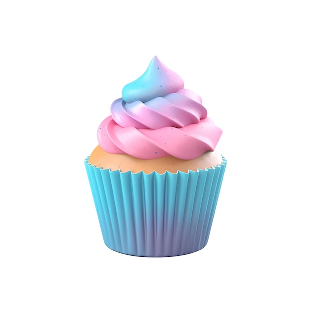 Premium AI Image | Cupcake isolated on a white background 3d rendering