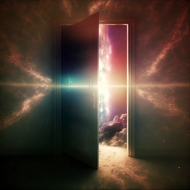 Premium Photo | The door of light to another space