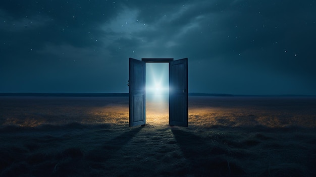 Premium AI Image | a door to the open to the sky