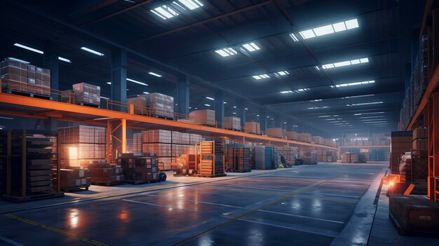 Premium AI Image | Factory Storage and Logistics Area