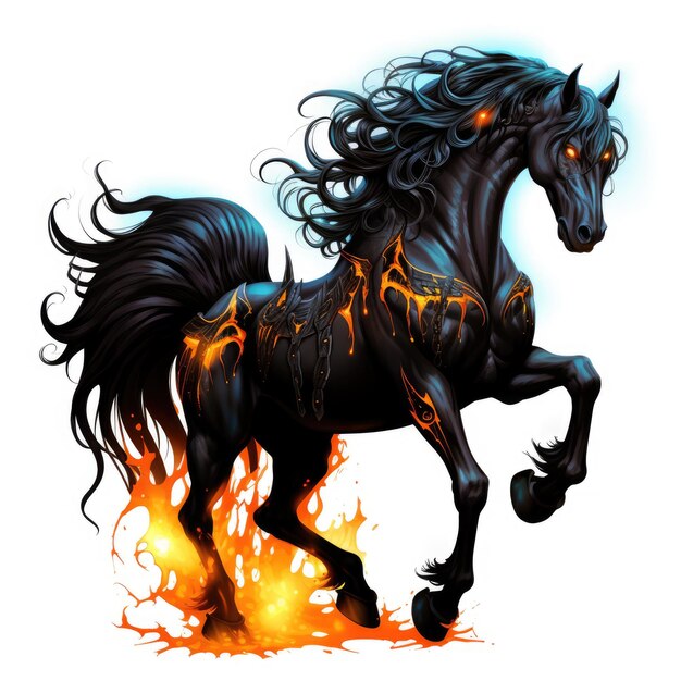 Premium AI Image | horse rider reaper death Halloween illustration ...