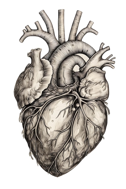 Premium AI Image | Human heart line art Generative AI