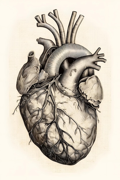 Premium Photo | Human heart line art Generative AI