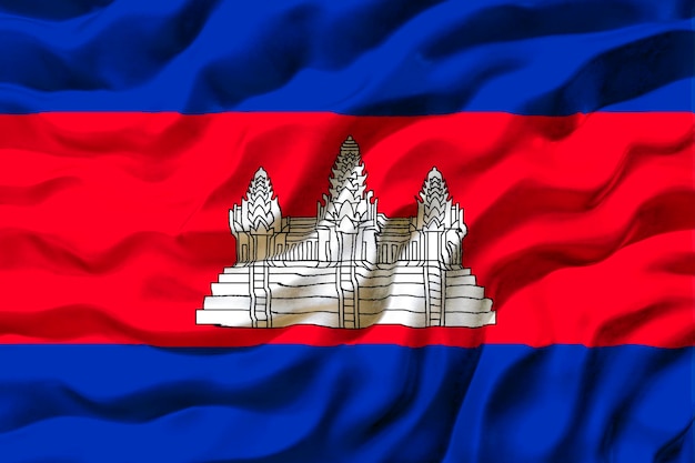 Premium Photo | National flag of cambodia background with flag of cambodia