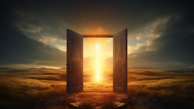 Premium AI Image | open door to the sun