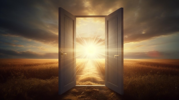 Premium Photo | Open door to the sun