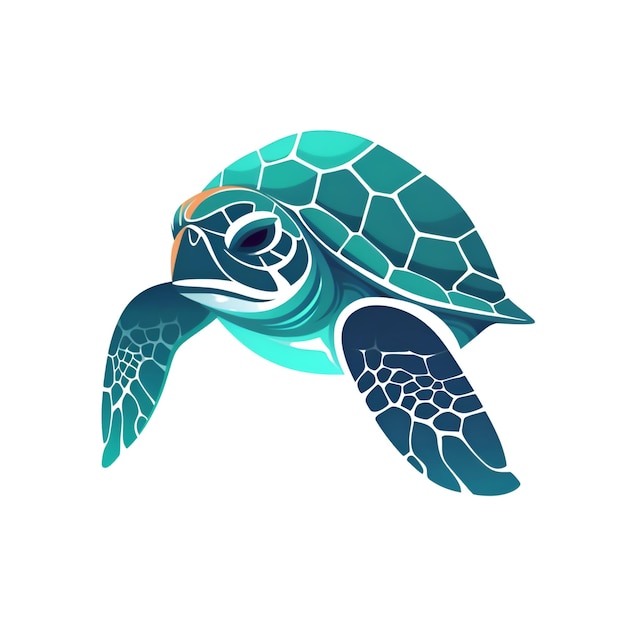 Premium AI Image | Sea turtle isolated on a white background Vector ...