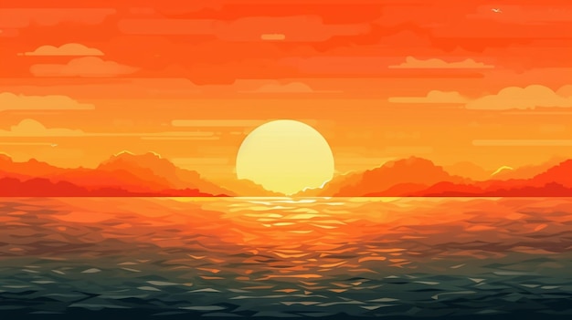 Premium AI Image | Sunset background The backdrop of the setting sun ...