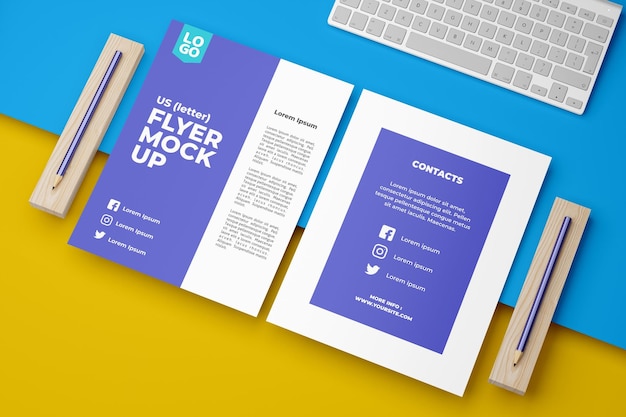 Premium PSD | Us letter flyer mockup