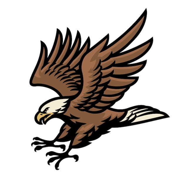 Premium Vector | Aggressive attacking bald eagle logo