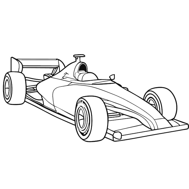 Premium Vector | Car racing COLORING PAGE vector illustration line art