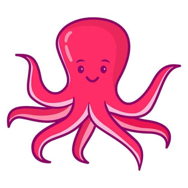 Premium Vector | Cute smiling octopus sea creatures sea lifecute ...